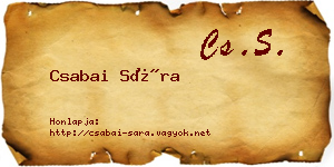 Csabai Sára névjegykártya