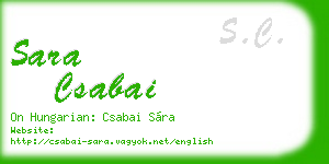 sara csabai business card